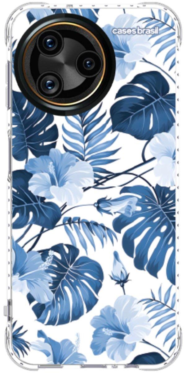 Capinha para Celular Folhagem Tropical Azul
