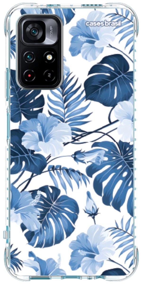Capinha para Celular Folhagem Tropical Azul