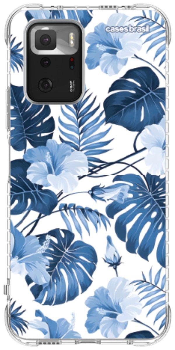 Capinha para Celular Folhagem Tropical Azul