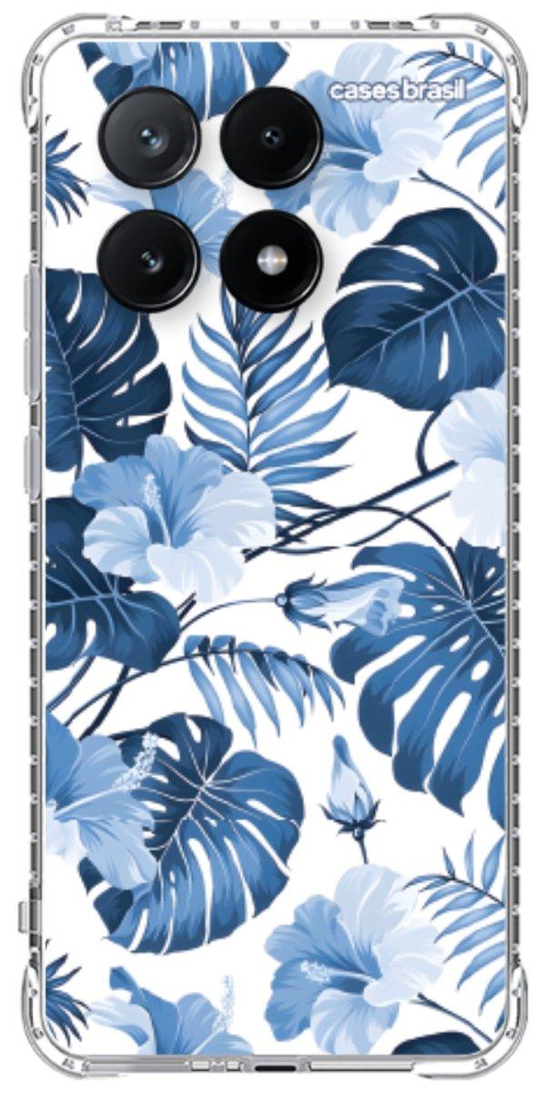 Capinha para Celular Folhagem Tropical Azul