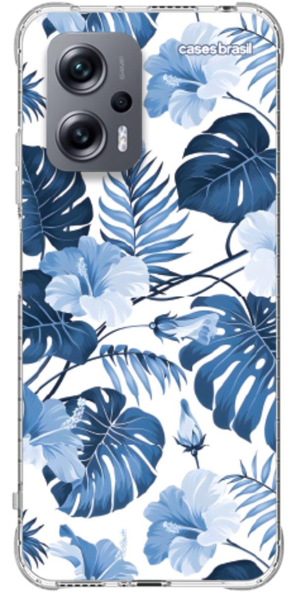 Capinha para Celular Folhagem Tropical Azul