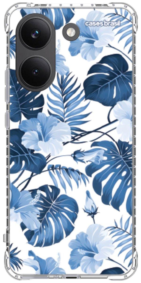 Capinha para Celular Folhagem Tropical Azul