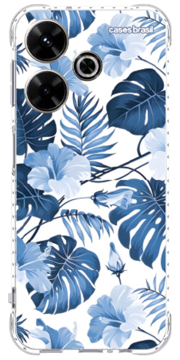 Capinha para Celular Folhagem Tropical Azul
