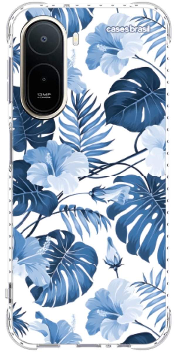 Capinha para Celular Folhagem Tropical Azul
