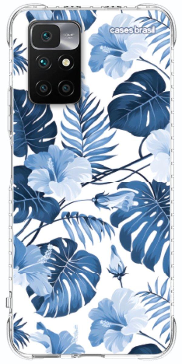 Capinha para Celular Folhagem Tropical Azul