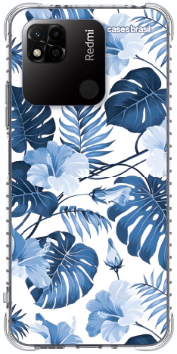 Capinha para Celular Folhagem Tropical Azul