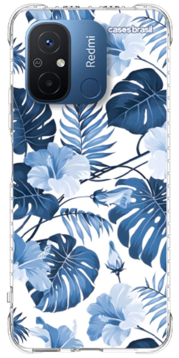 Capinha para Celular Folhagem Tropical Azul