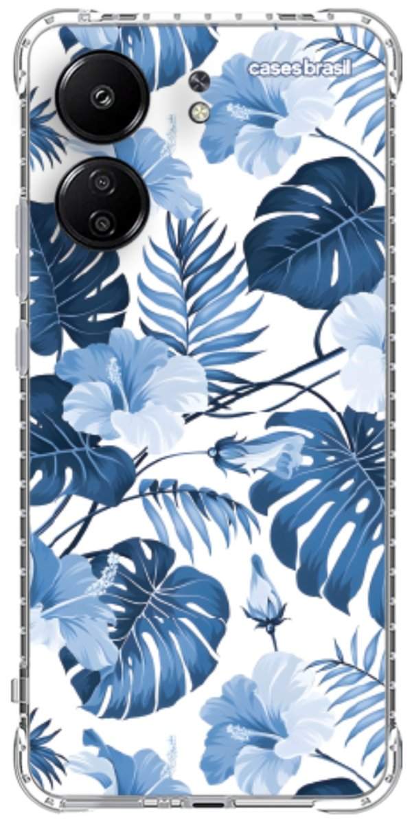 Capinha para Celular Folhagem Tropical Azul