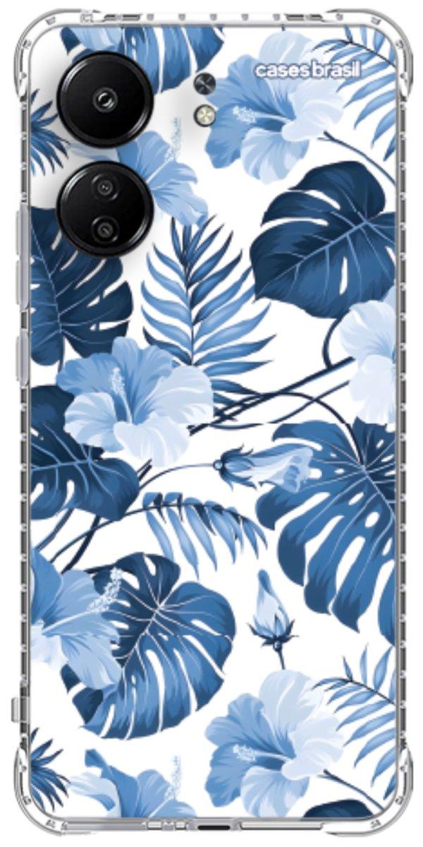 Capinha para Celular Folhagem Tropical Azul
