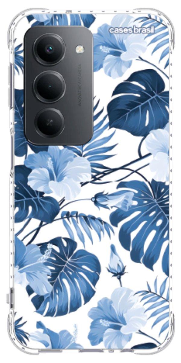Capinha para Celular Folhagem Tropical Azul