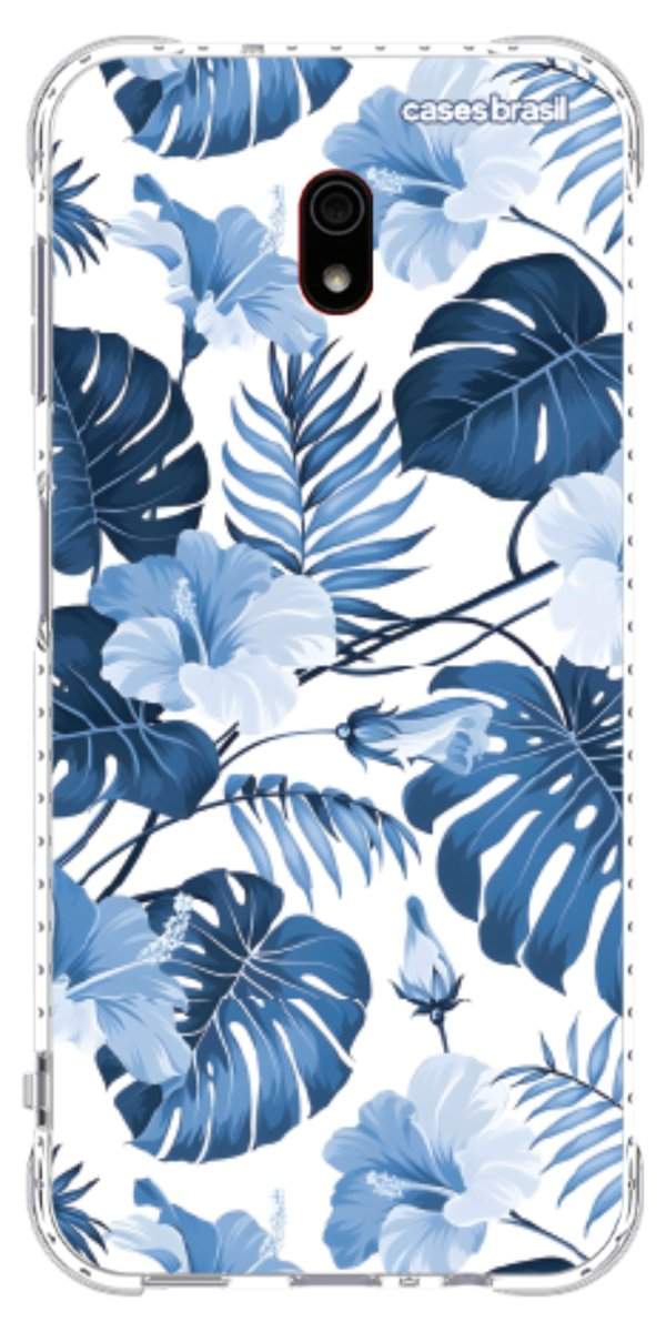 Capinha para Celular Folhagem Tropical Azul