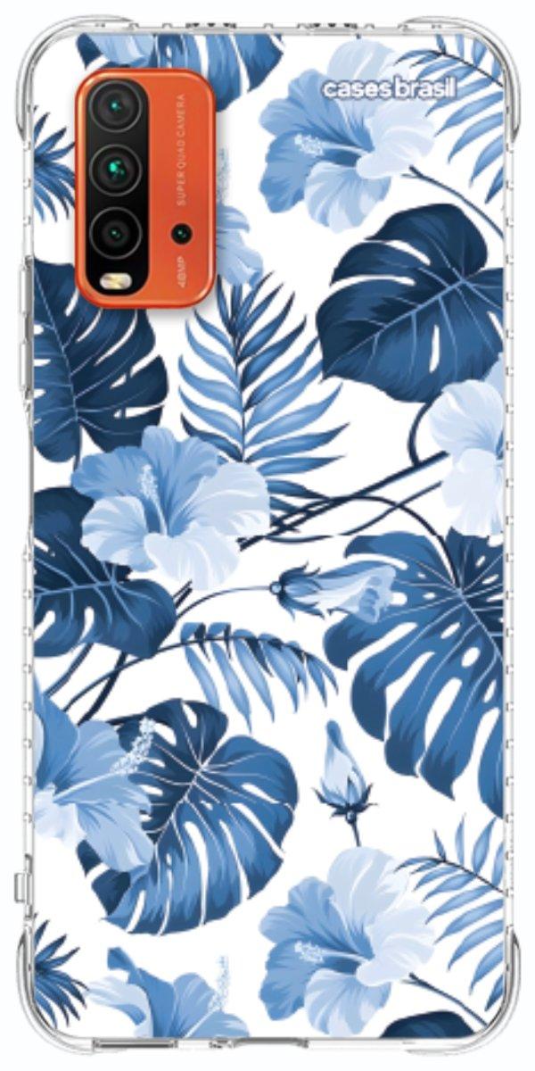 Capinha para Celular Folhagem Tropical Azul