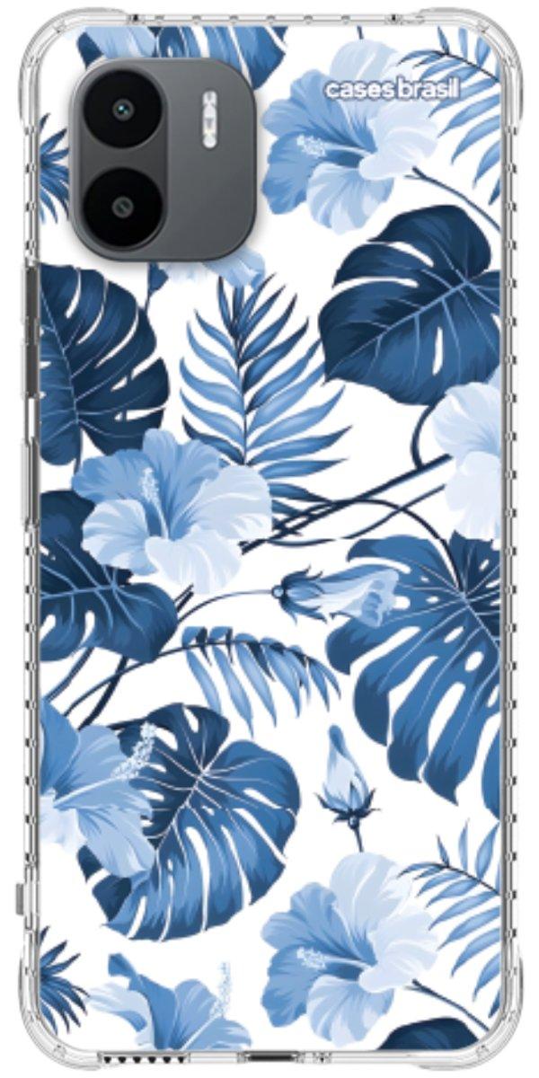 Capinha para Celular Folhagem Tropical Azul