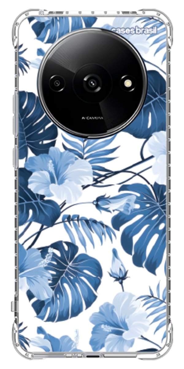 Capinha para Celular Folhagem Tropical Azul