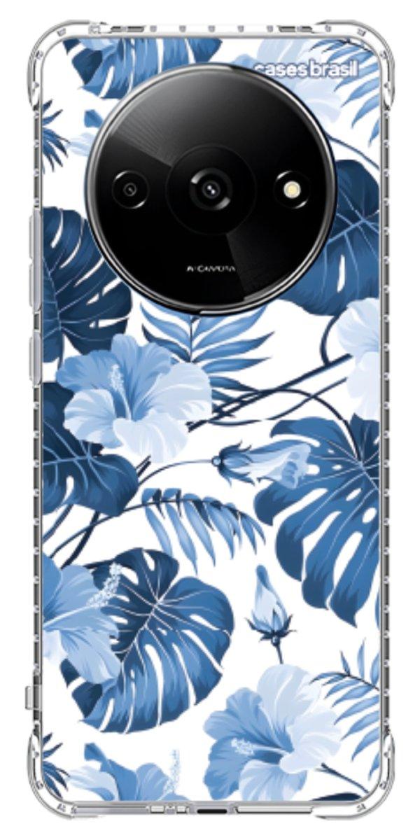 Capinha para Celular Folhagem Tropical Azul