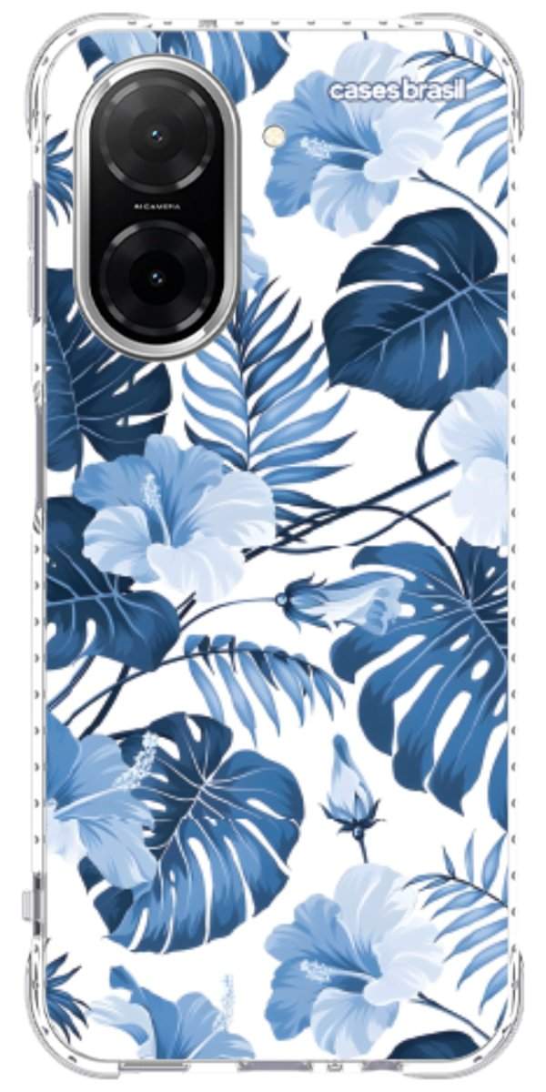 Capinha para Celular Folhagem Tropical Azul