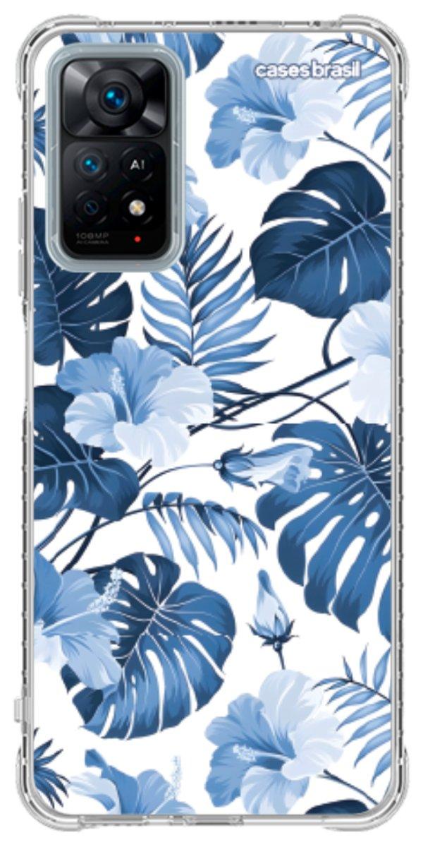 Capinha para Celular Folhagem Tropical Azul
