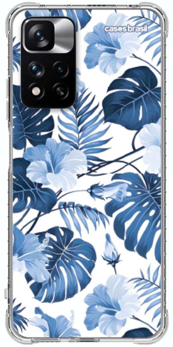 Capinha para Celular Folhagem Tropical Azul