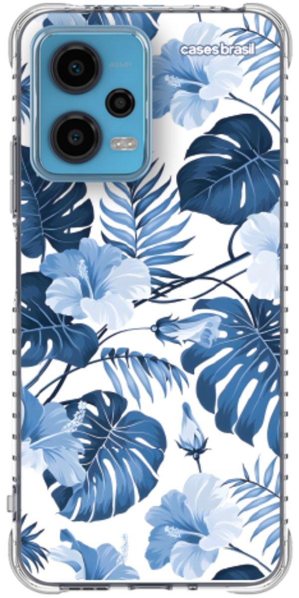 Capinha para Celular Folhagem Tropical Azul