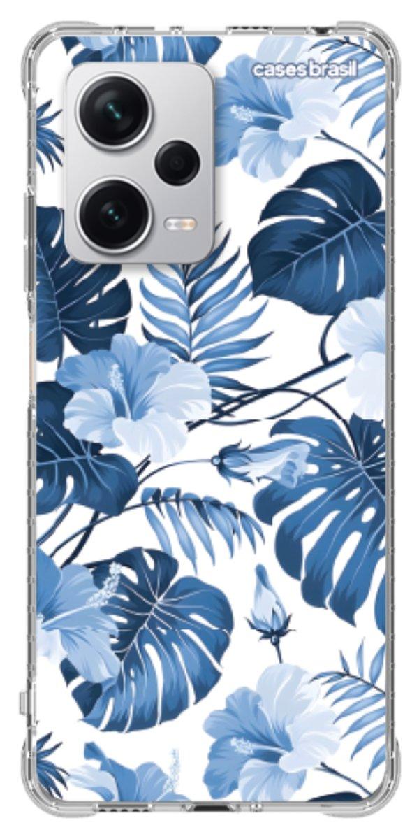 Capinha para Celular Folhagem Tropical Azul