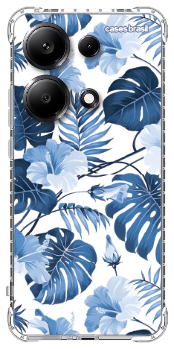 Capinha para Celular Folhagem Tropical Azul