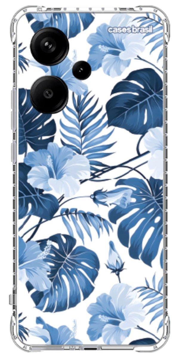 Capinha para Celular Folhagem Tropical Azul
