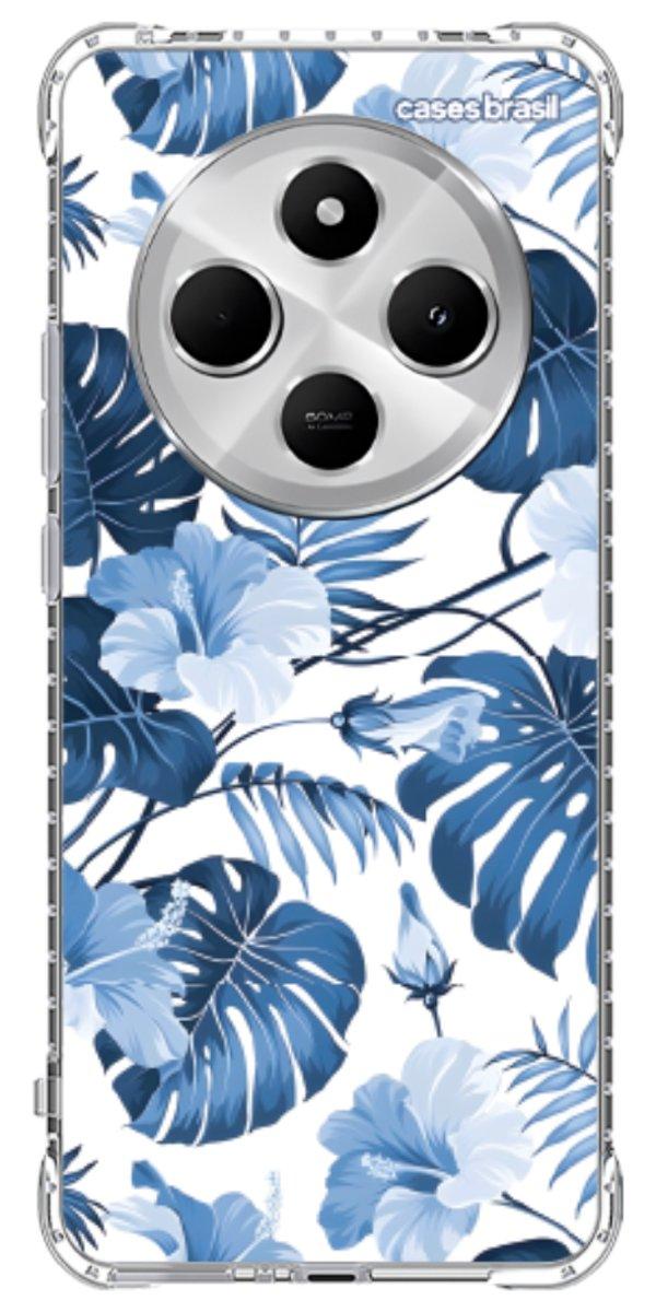 Capinha para Celular Folhagem Tropical Azul