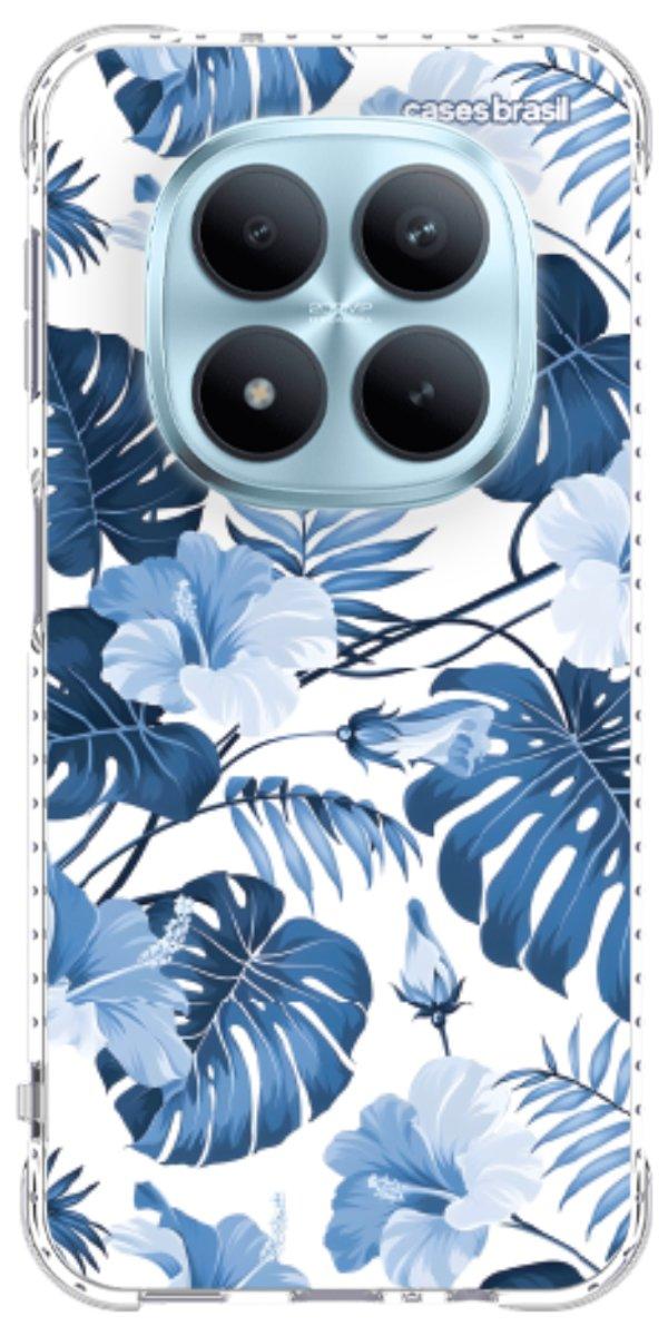Capinha para Celular Folhagem Tropical Azul
