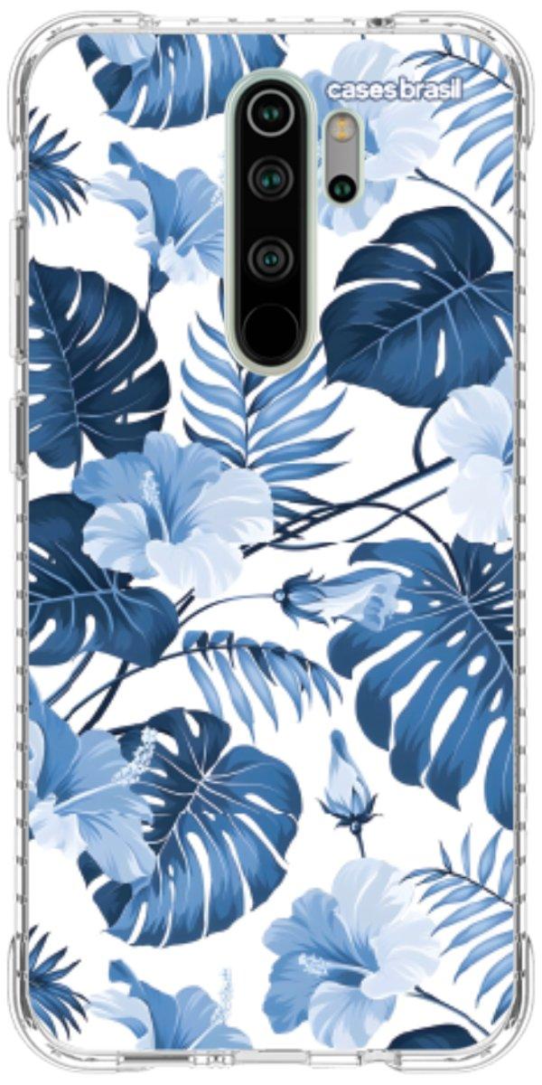 Capinha para Celular Folhagem Tropical Azul