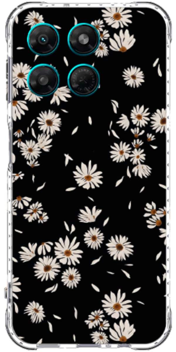 Capinha para Celular Margaridas Black