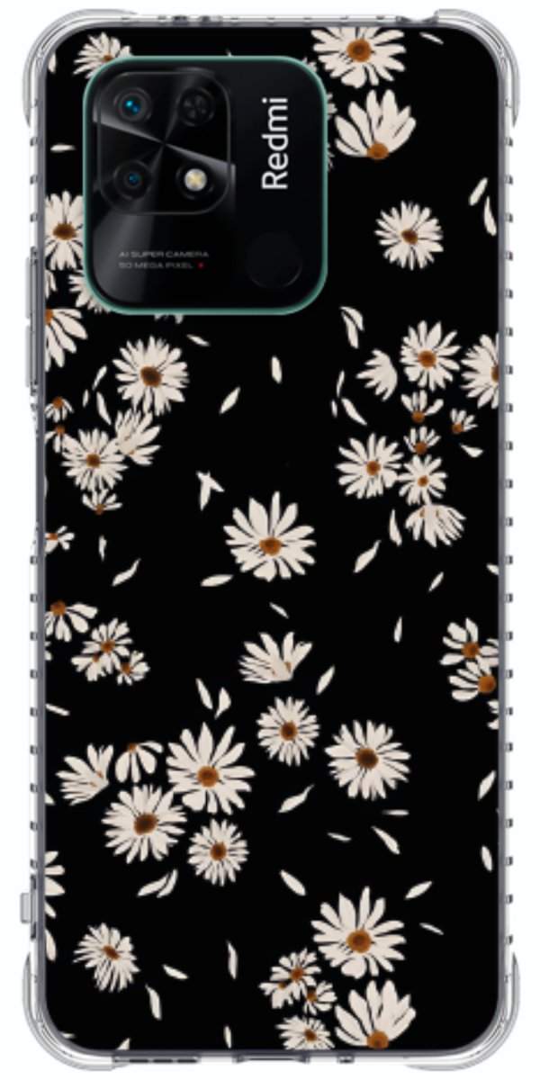 Capinha para Celular Margaridas Black