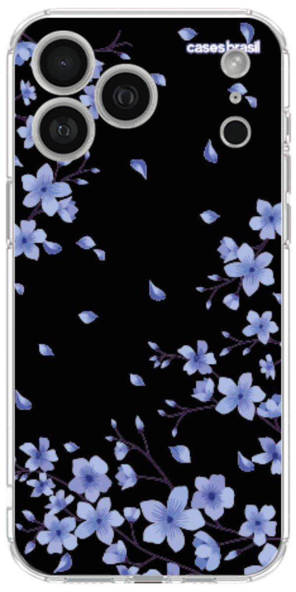 Capinha para Celular Flores de Cerejeira Azuis