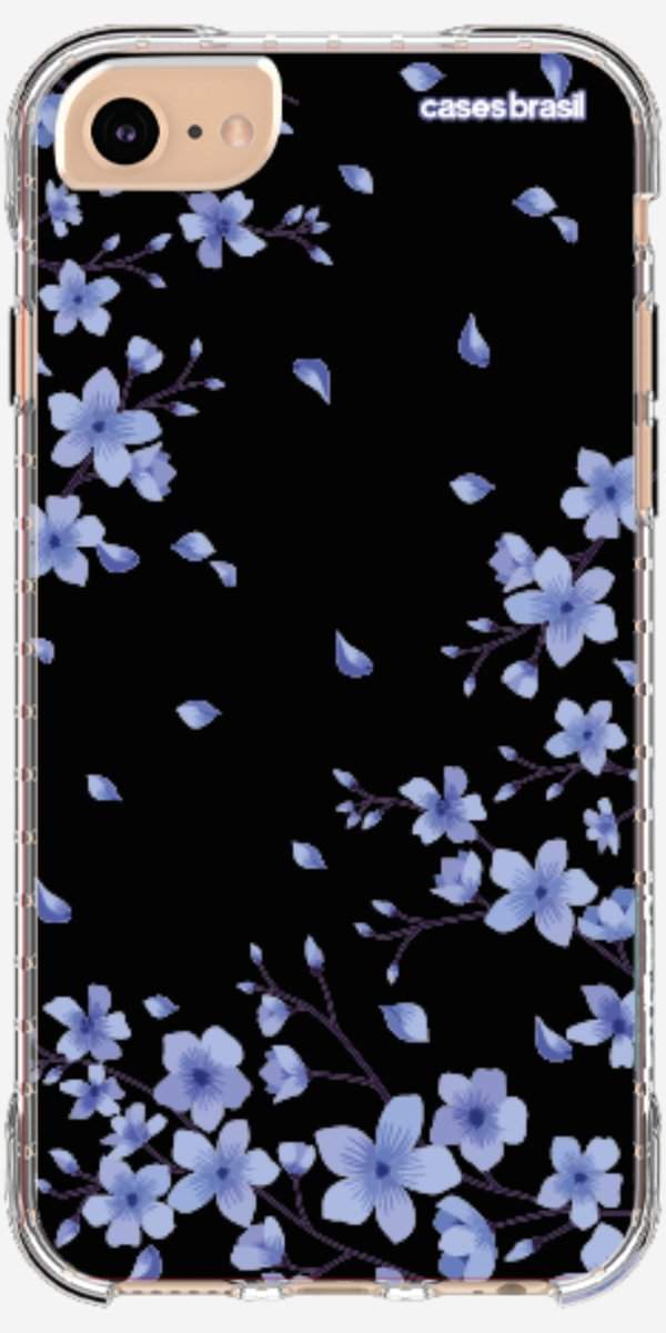 Capinha para Celular Flores de Cerejeira Azuis