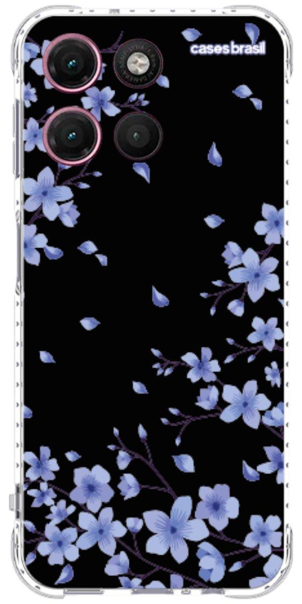 Capinha para Celular Flores de Cerejeira Azuis
