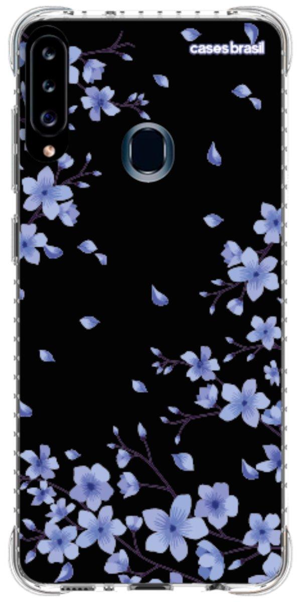 Capinha para Celular Flores de Cerejeira Azuis