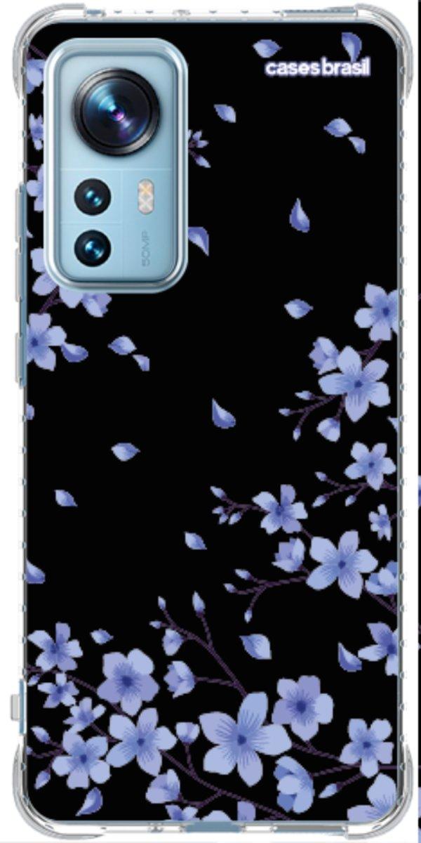 Capinha para Celular Flores de Cerejeira Azuis