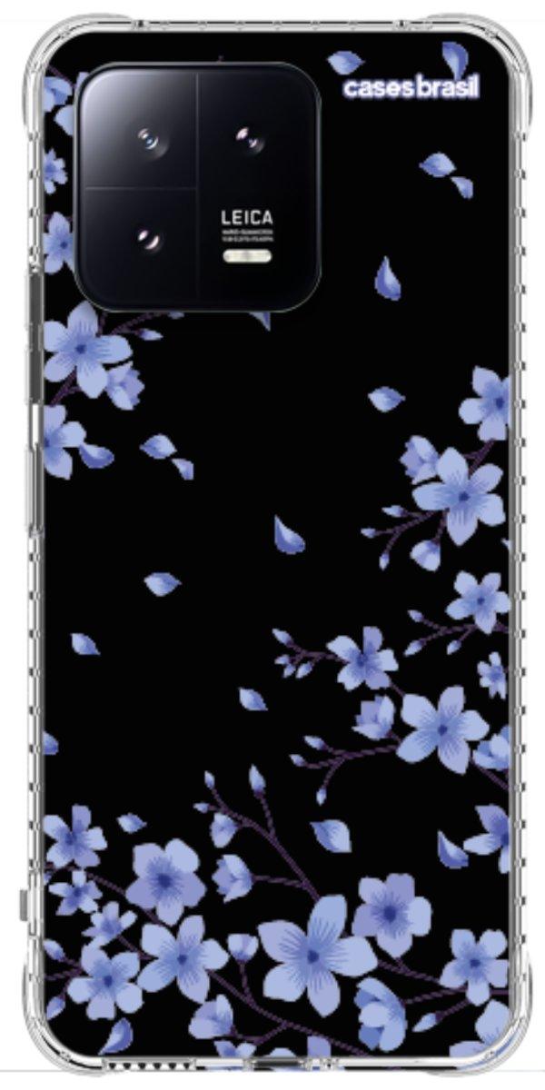 Capinha para Celular Flores de Cerejeira Azuis