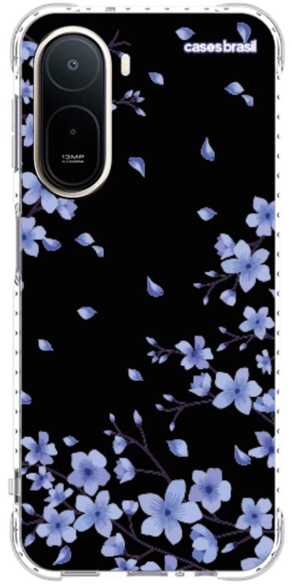 Capinha para Celular Flores de Cerejeira Azuis