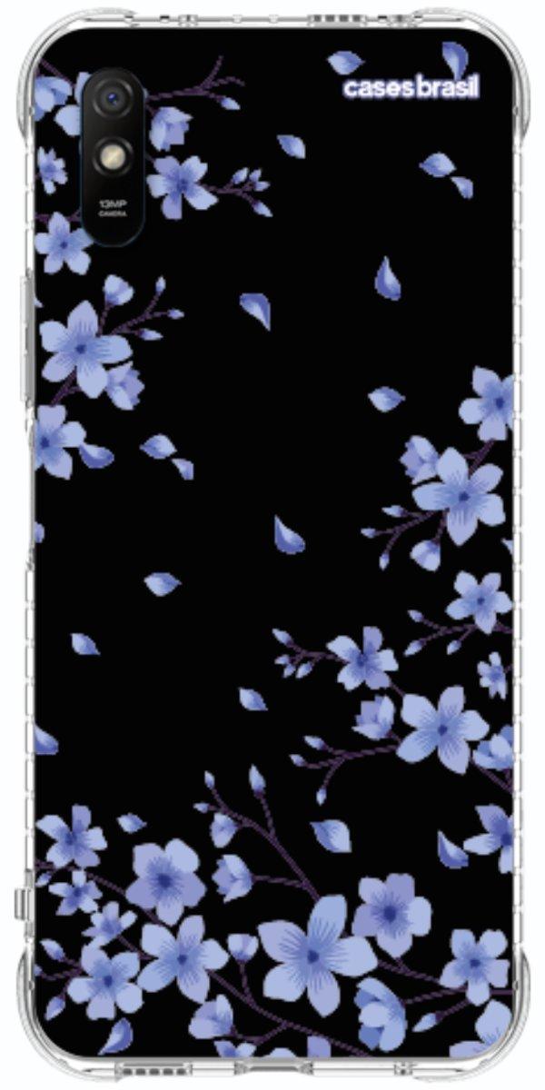 Capinha para Celular Flores de Cerejeira Azuis