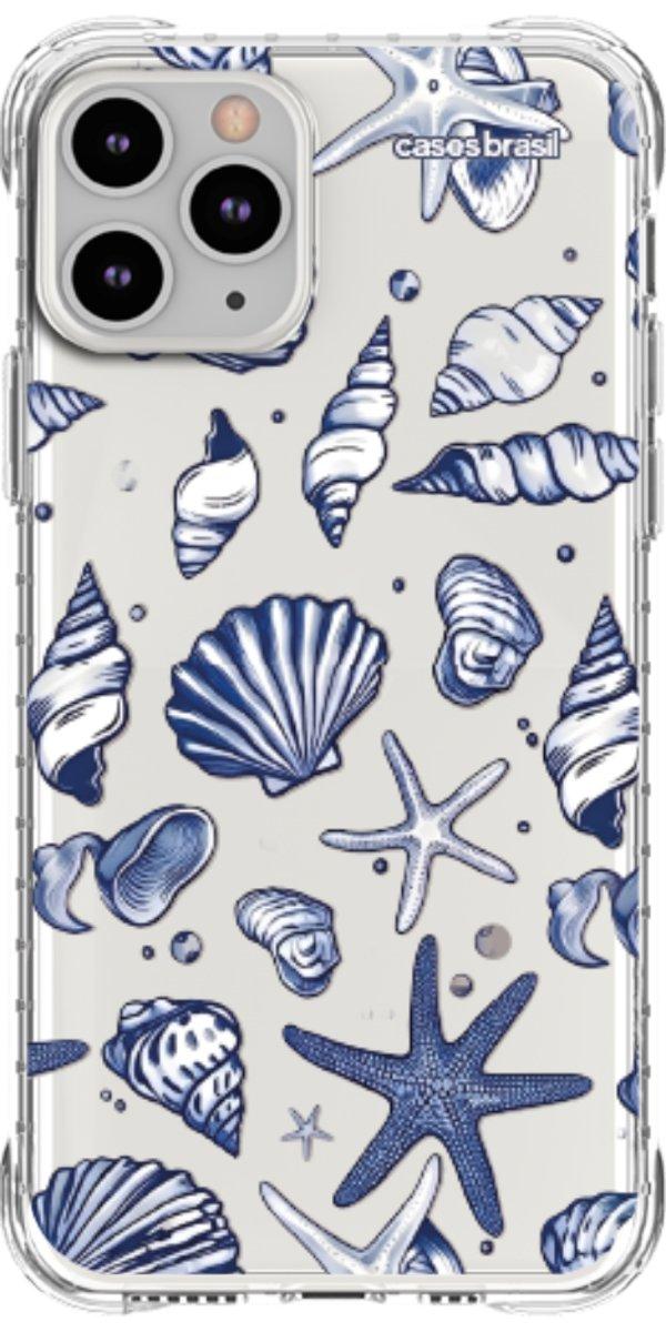 Capinha para Celular Conchas Azul Marinho