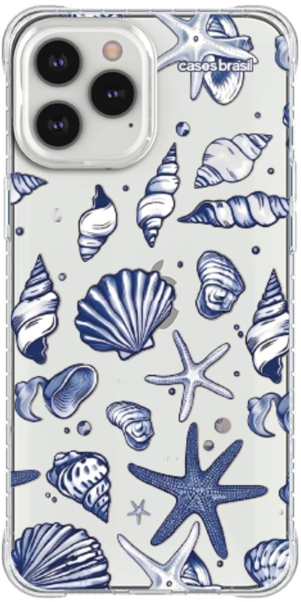 Capinha para Celular Conchas Azul Marinho