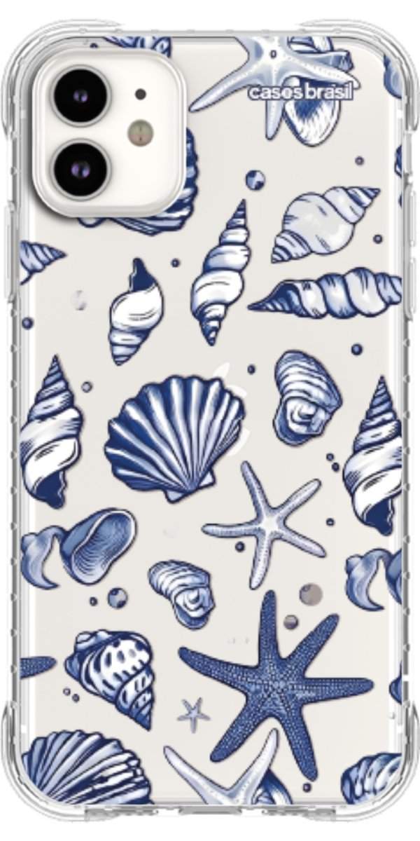 Capinha para Celular Conchas Azul Marinho