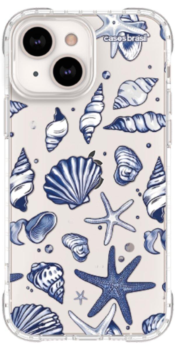 Capinha para Celular Conchas Azul Marinho