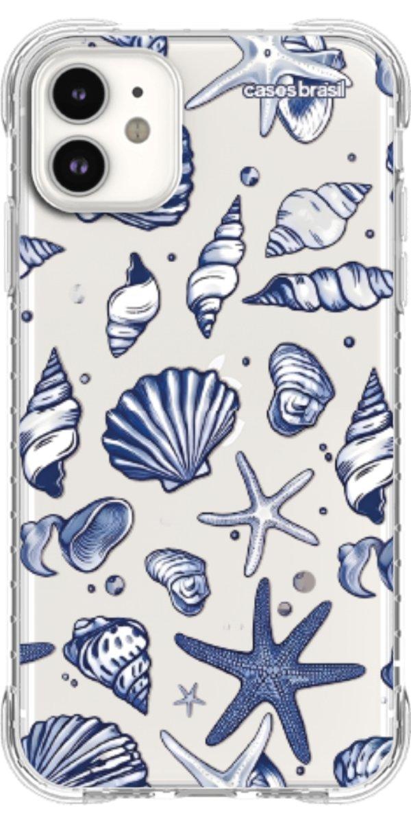 Capinha para Celular Conchas Azul Marinho