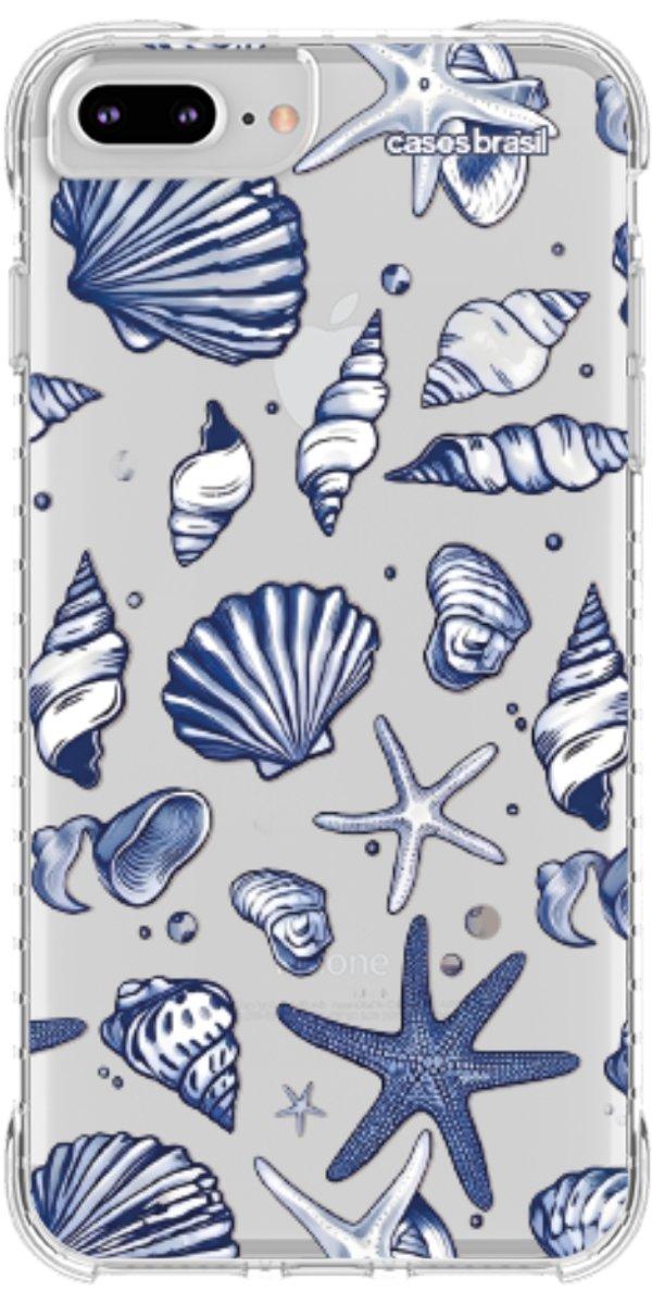 Capinha para Celular Conchas Azul Marinho