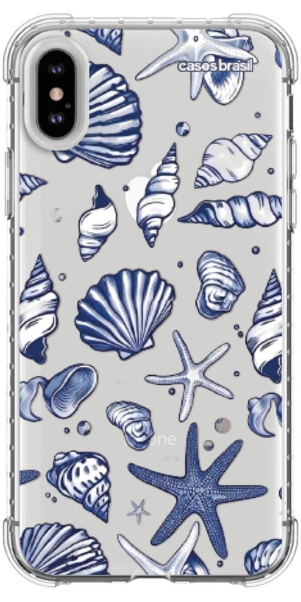 Capinha para Celular Conchas Azul Marinho