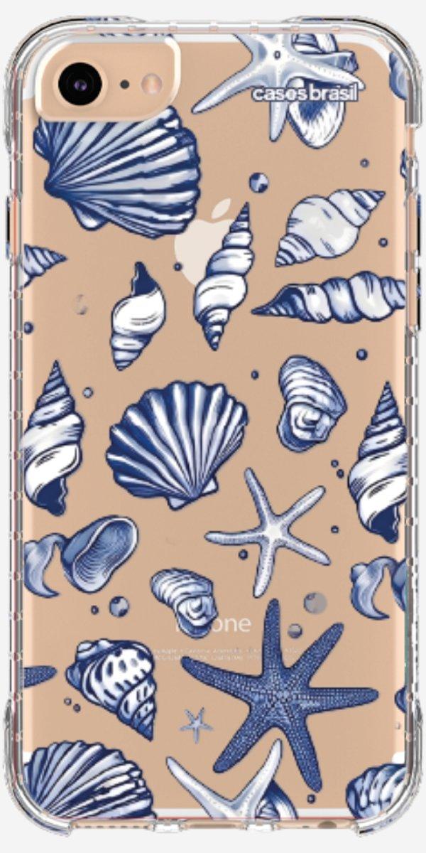 Capinha para Celular Conchas Azul Marinho