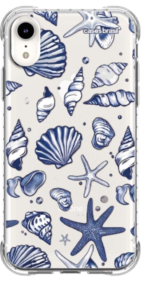 Capinha para Celular Conchas Azul Marinho
