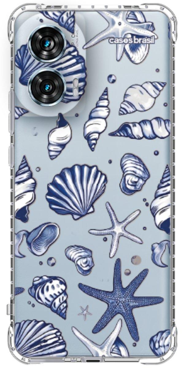 Capinha para Celular Conchas Azul Marinho