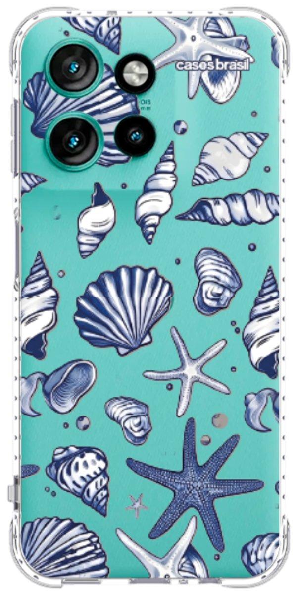 Capinha para Celular Conchas Azul Marinho